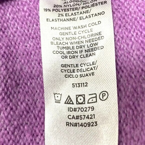 LOFT Women Long Sleeve Pullover Hooded Lounge Purple Casual Sweater Size Small - Picture 12 of 12